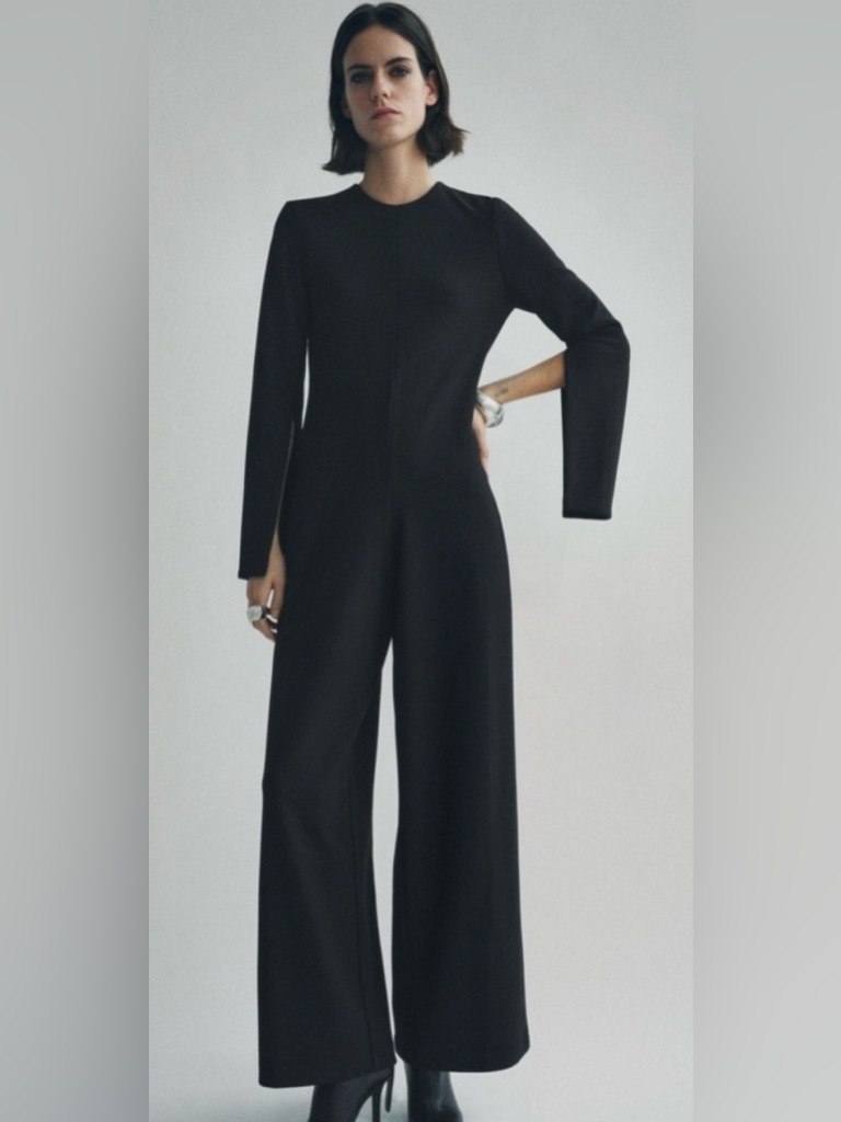 Zara Crepe Jumpsuit With Slits